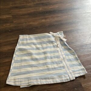 Hummingbird Blue and White Mini Wrap Skirt